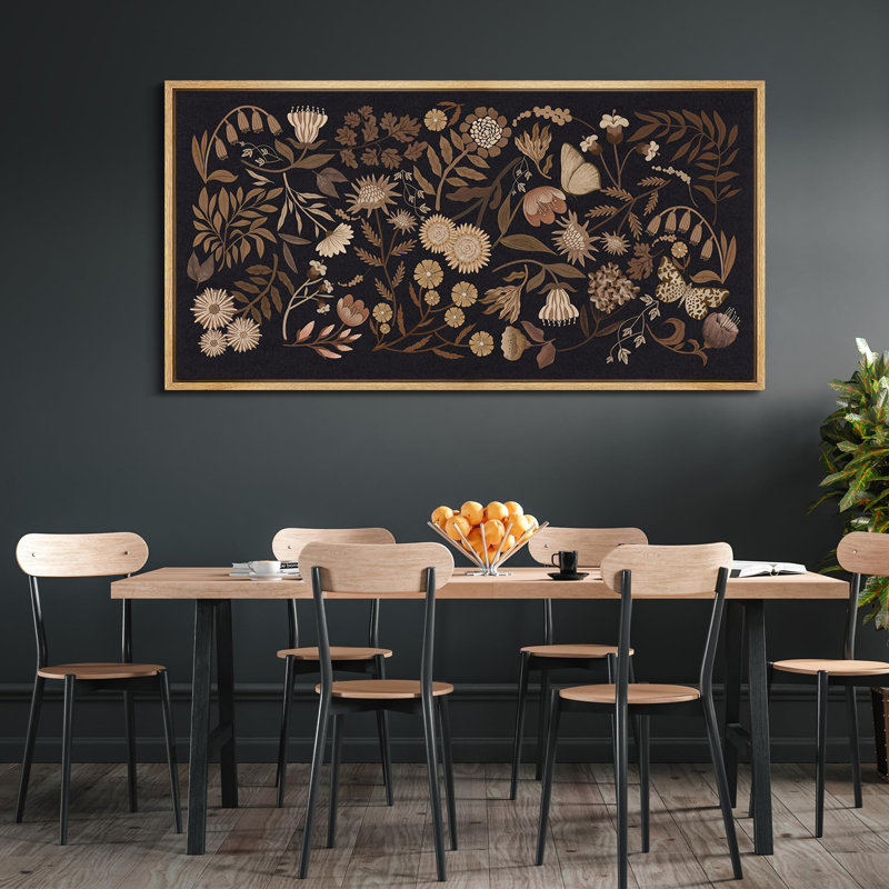 IDEA4WALL Vibrant Wildflower Lush Summer Garden Blooming Trees Antique